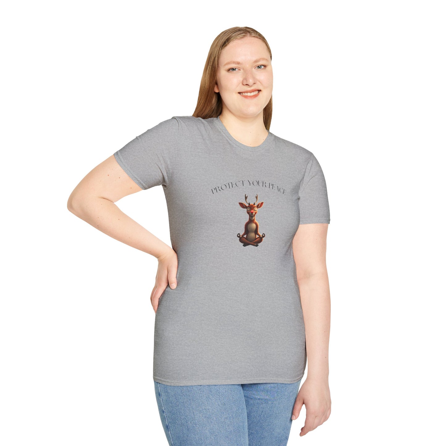 Protect Your Peace: Meditative Reindeer T-Shirt