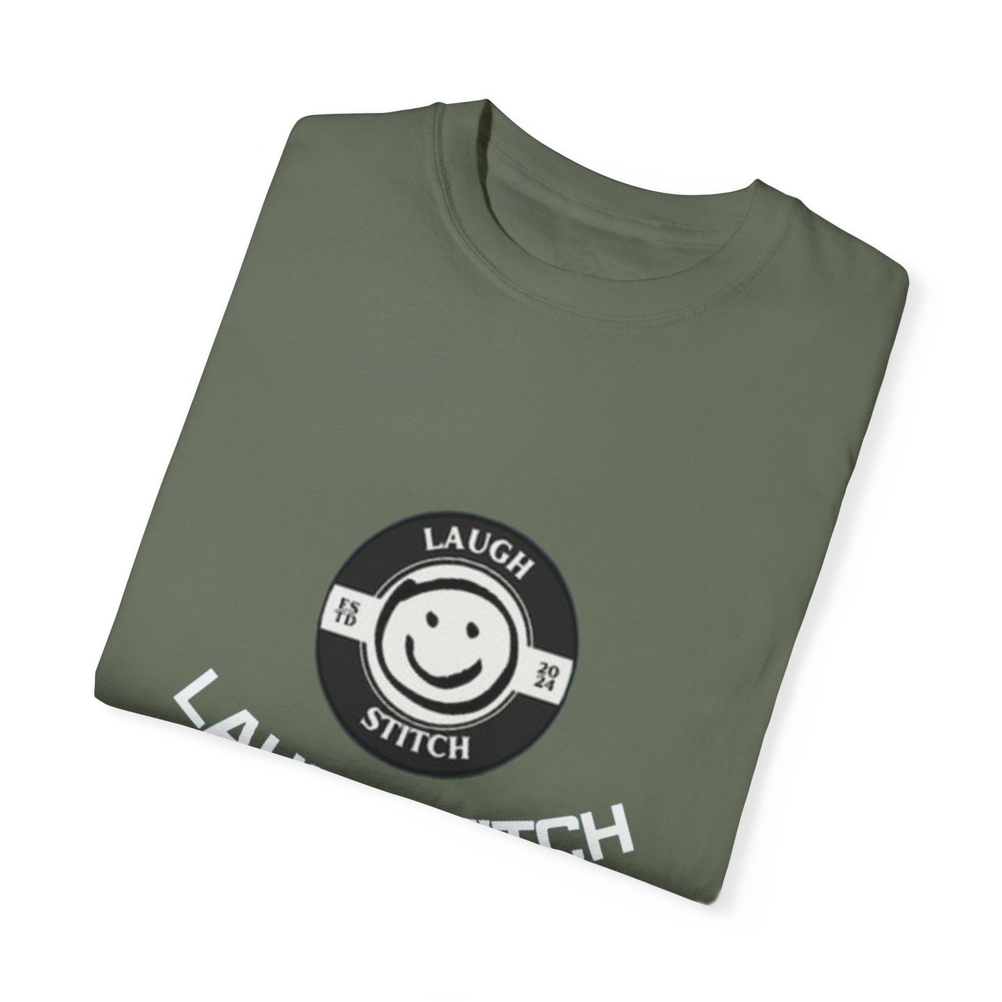 Laugh Stitch LOL Branded Unisex Garment-Dyed T-shirt - Laugh Out Loud Fashion