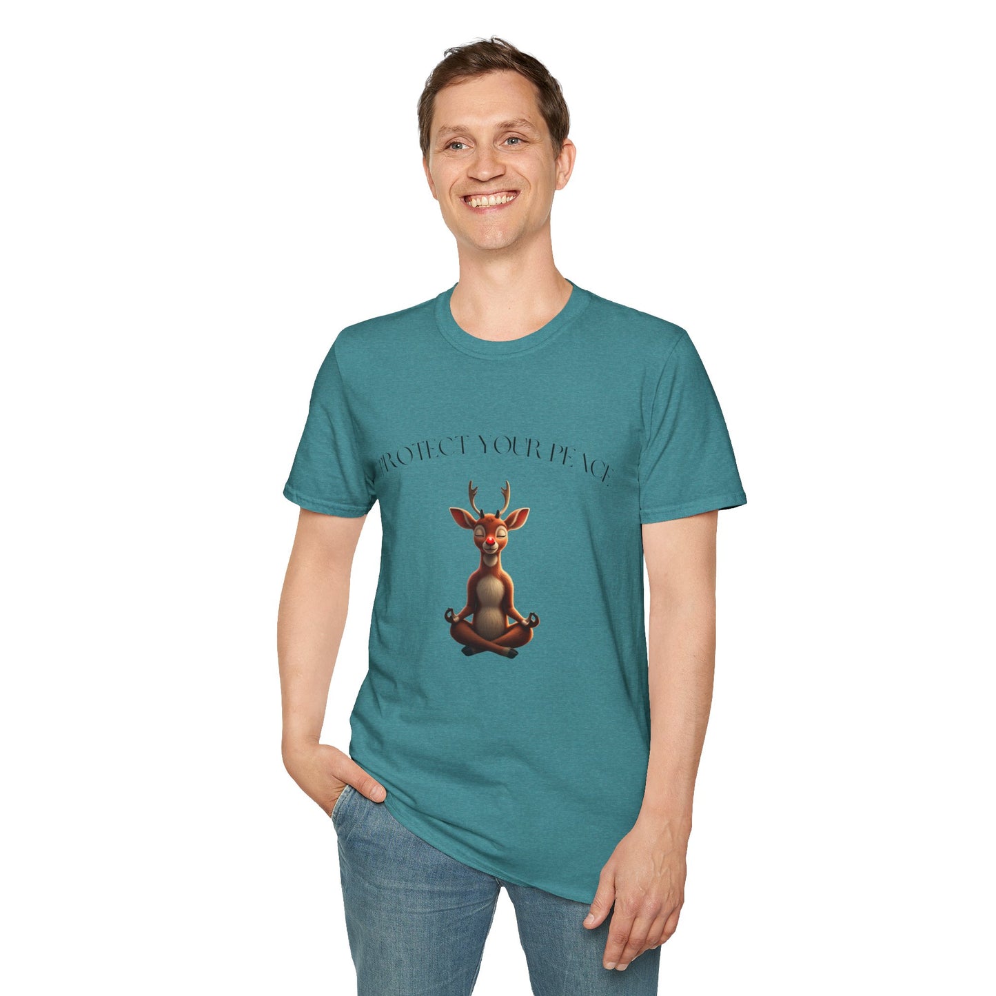 Protect Your Peace: Meditative Reindeer T-Shirt