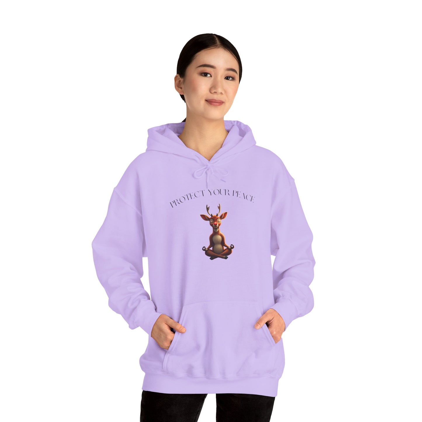 Protect Your Peace: Meditative Reindeer Hoodie