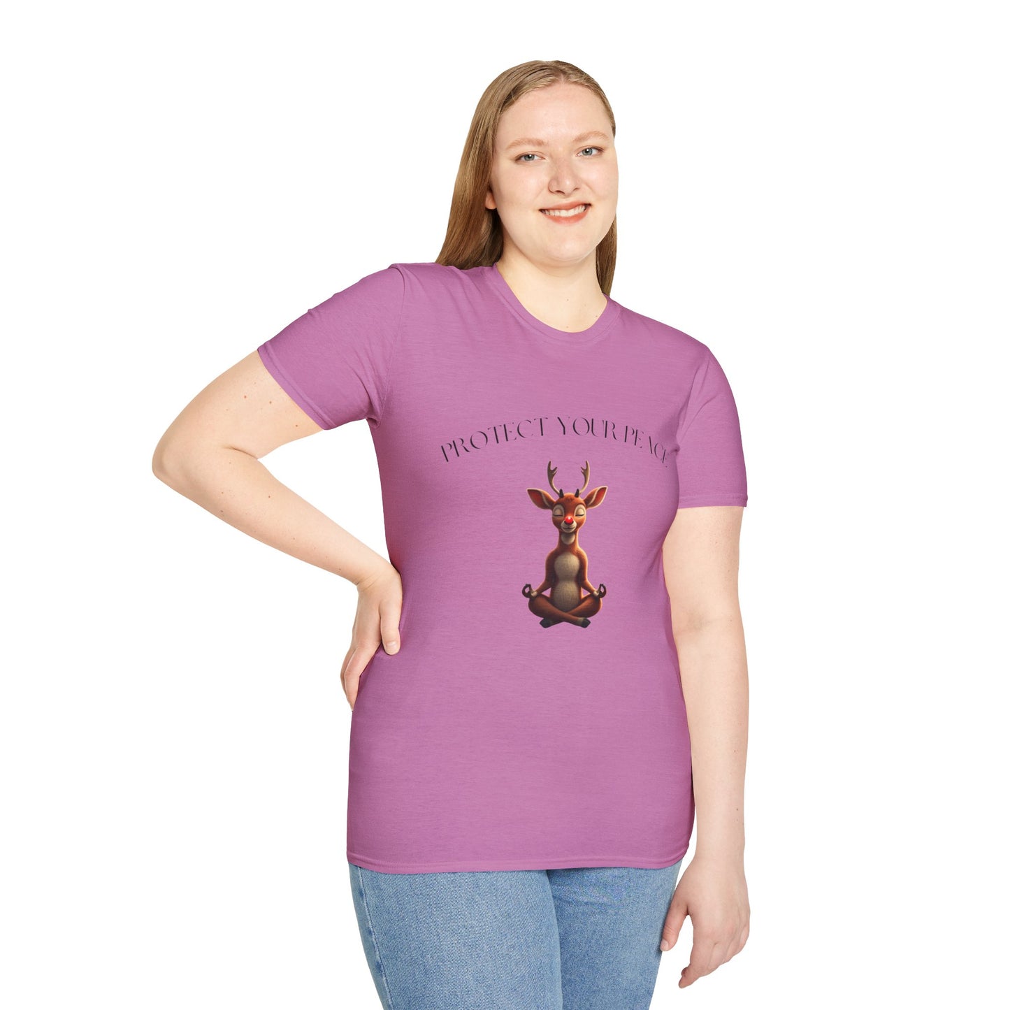 Protect Your Peace: Meditative Reindeer T-Shirt