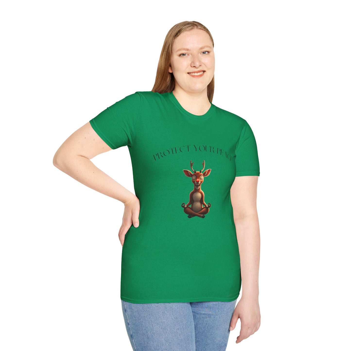 Protect Your Peace: Meditative Reindeer T-Shirt