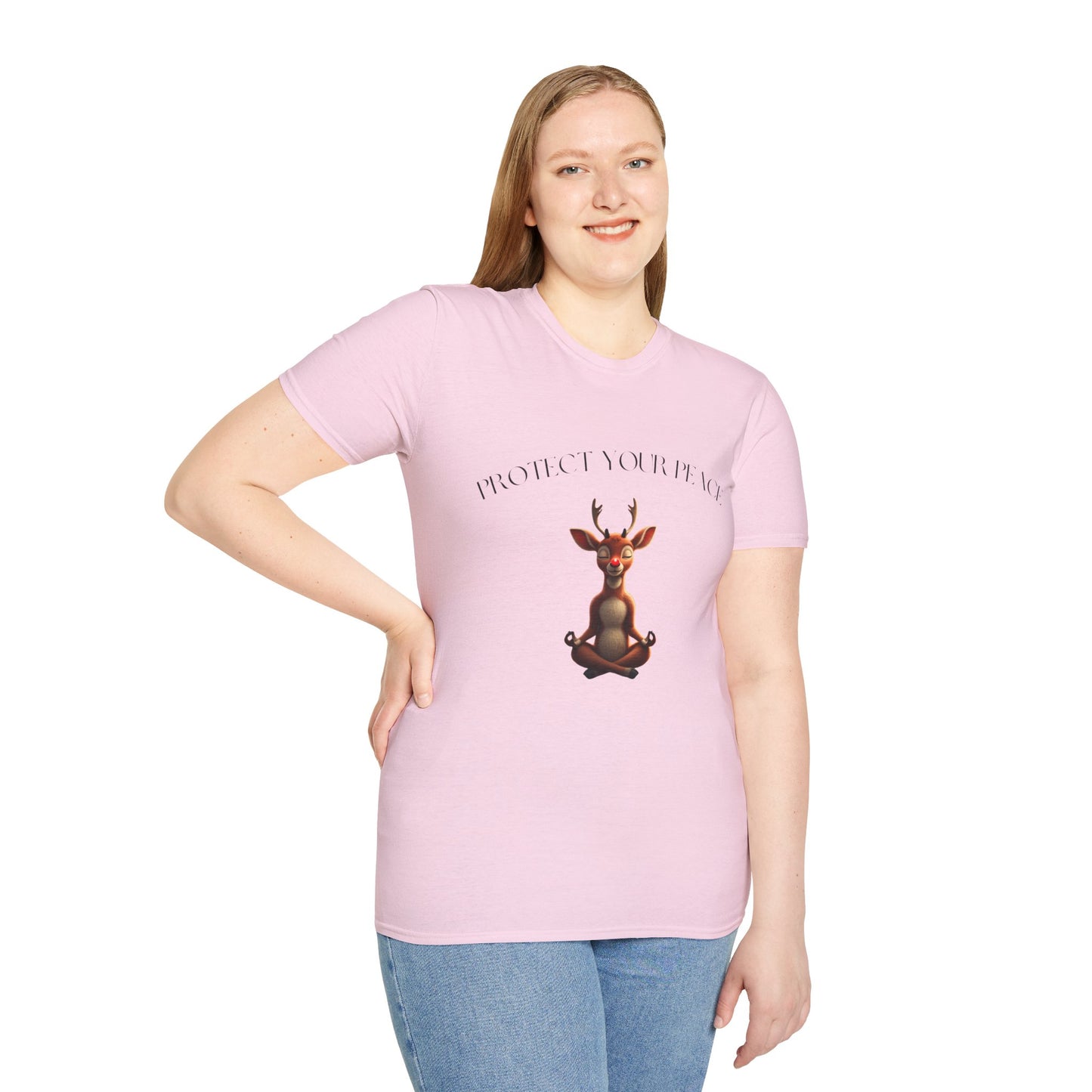 Protect Your Peace: Meditative Reindeer T-Shirt