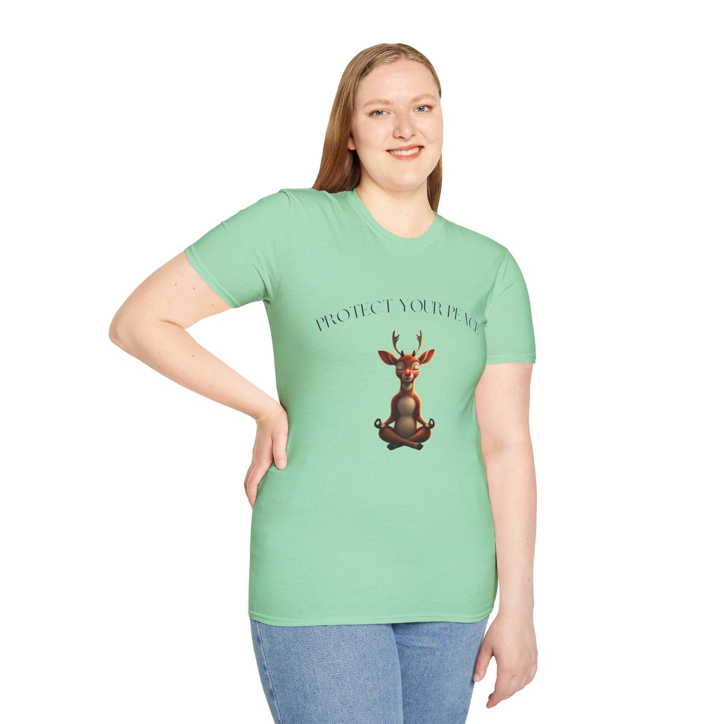 Protect Your Peace: Meditative Reindeer T-Shirt