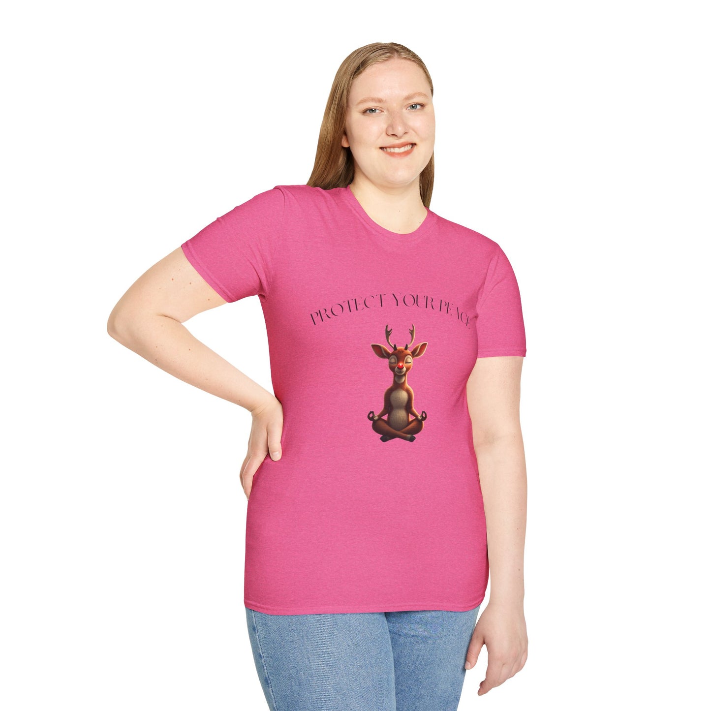 Protect Your Peace: Meditative Reindeer T-Shirt