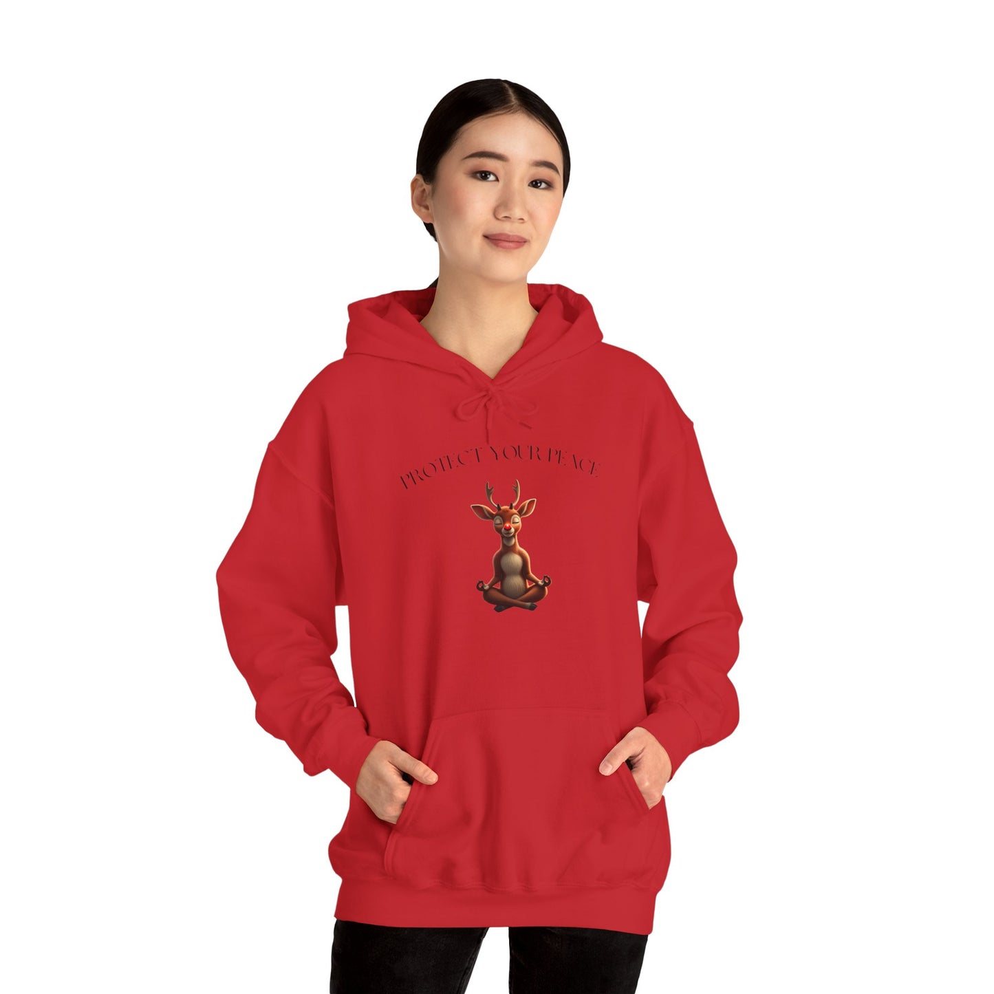 Protect Your Peace: Meditative Reindeer Hoodie