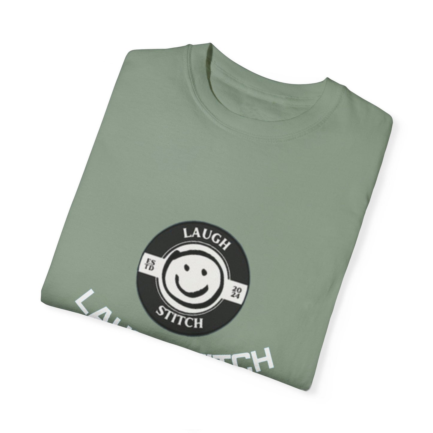 Laugh Stitch LOL Branded Unisex Garment-Dyed T-shirt - Laugh Out Loud Fashion