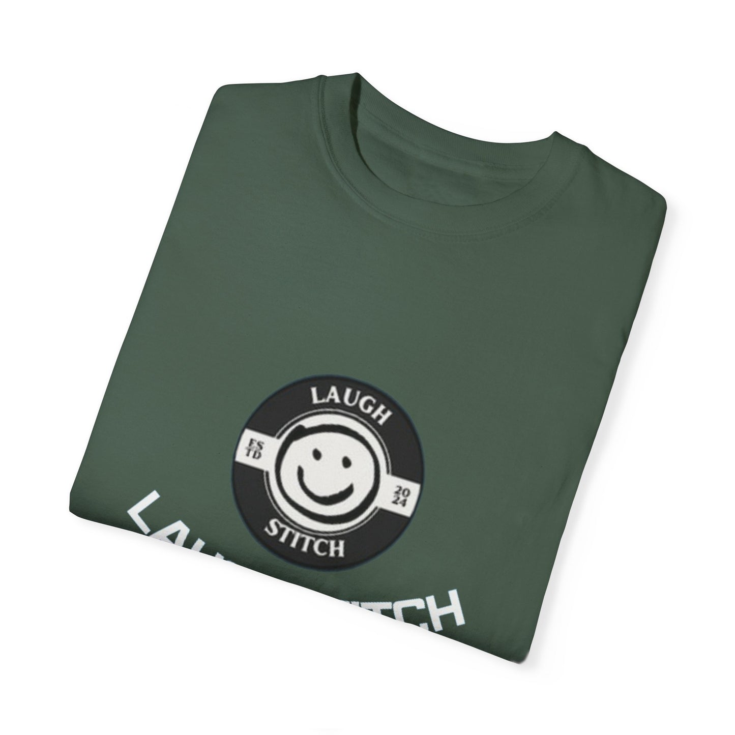 Laugh Stitch LOL Branded Unisex Garment-Dyed T-shirt - Laugh Out Loud Fashion