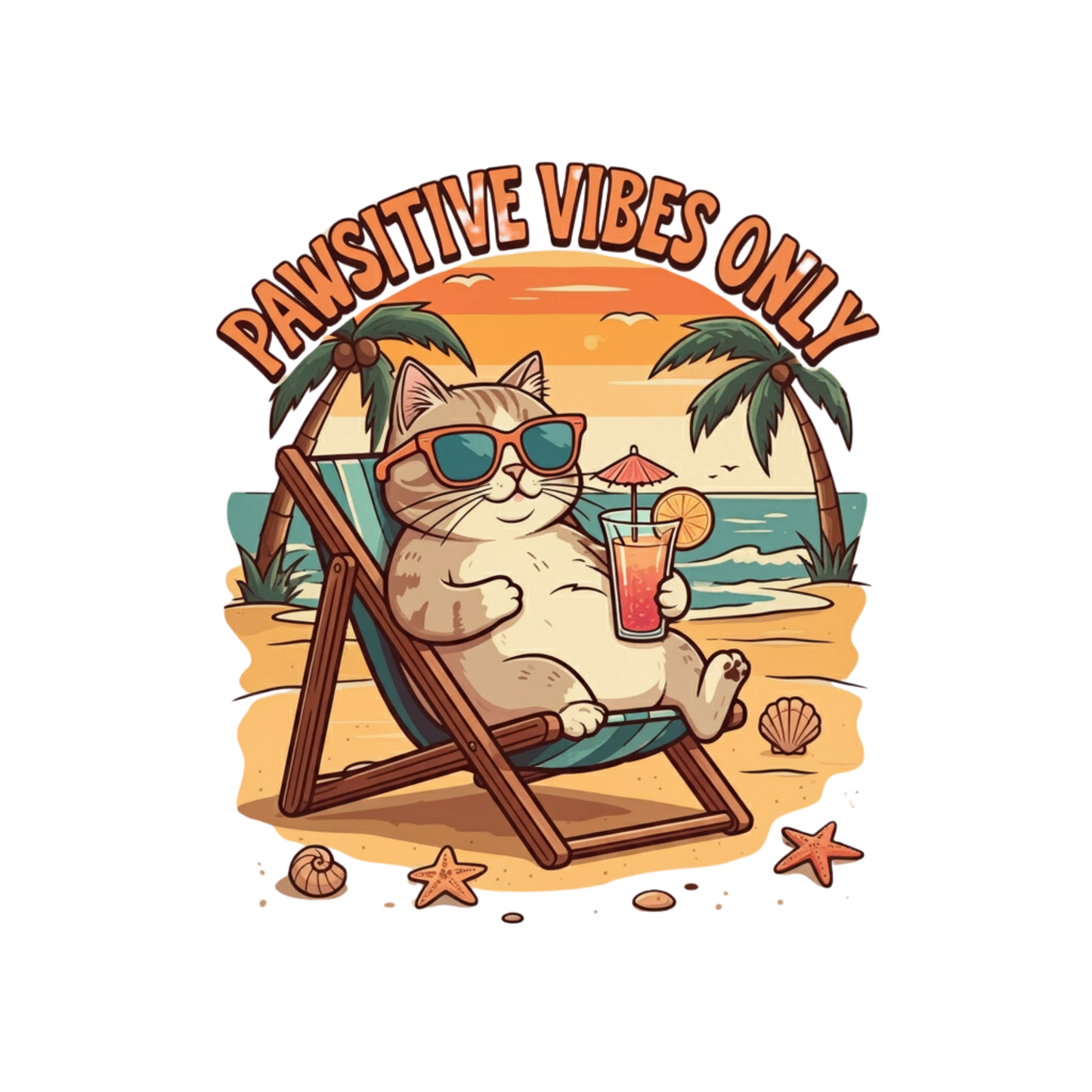 Chill Cat: Pawsitive Vibes Only Tee