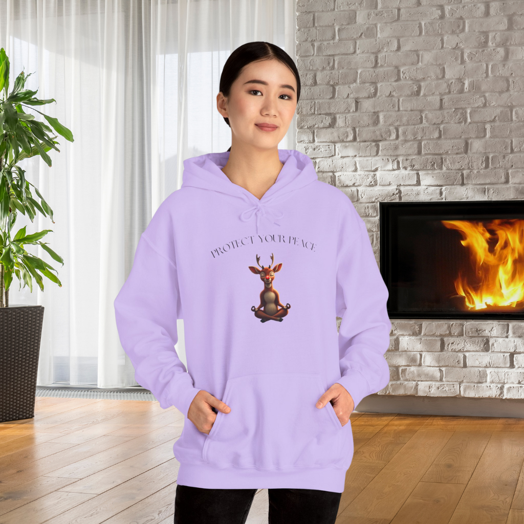 Protect Your Peace: Meditative Reindeer Hoodie