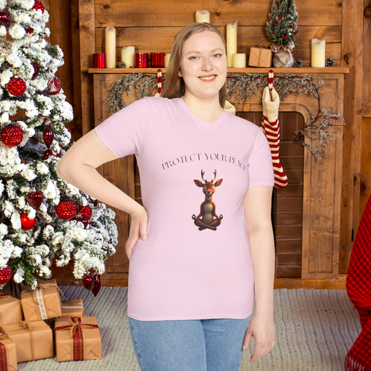 Protect Your Peace: Meditative Reindeer T-Shirt