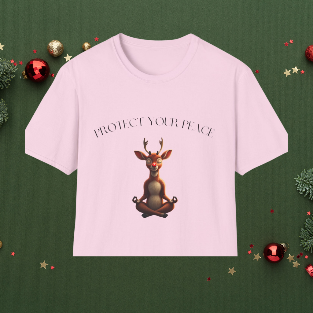 Protect Your Peace: Meditative Reindeer T-Shirt