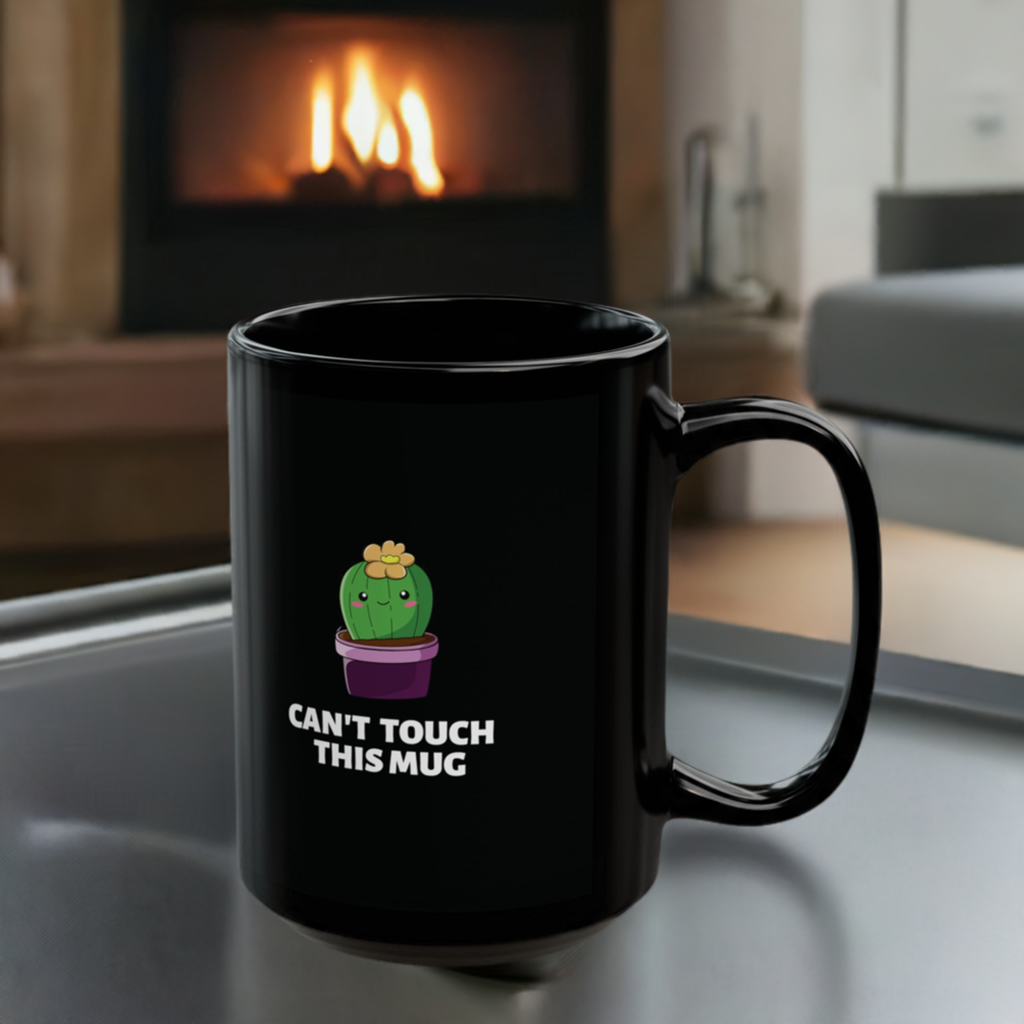 Can't Touch This Mug Cute Cactus Design Coffee Mug